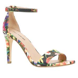Waylanda Floral Print Ankle Strap Heels